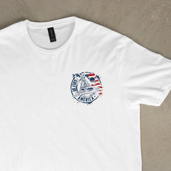 Gulf Of America Offshore Fishing Boat T-shirt - Picture 2 of 3